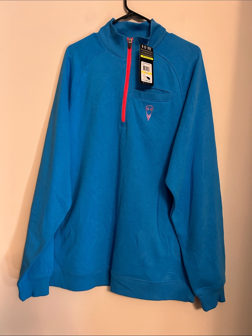 Under Amour men’s quarter zip lined pullover. Size medium new with tags